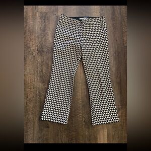 Trina Turk Black and White Houndstooth Flare Pants